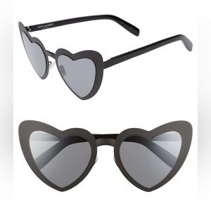 Saint Laurent Heart Shaped LOULOU Sunglasses SL 196 Black (55mm)